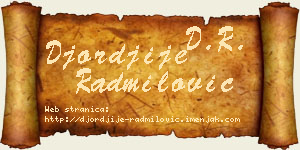 Đorđije Radmilović vizit kartica